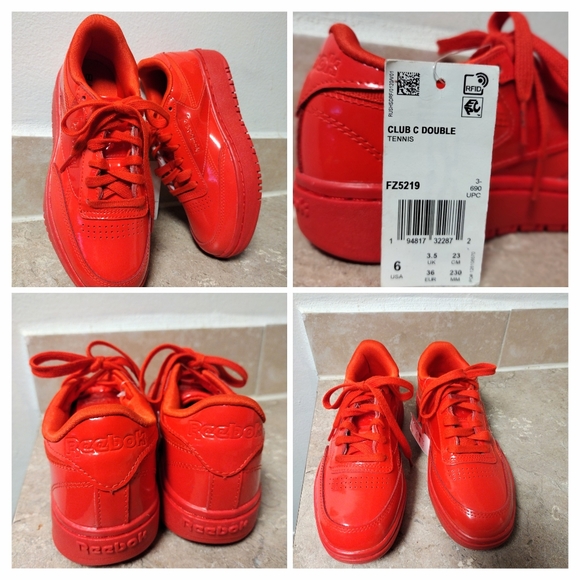 Rare Cardi B Reebok Classic Red Sneakers, NWT, Size 6, Club C Double - Picture 1 of 8